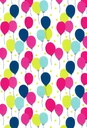 Cadeaupapier Coated petit ballon fuchsia & lime blauw 70cm x 200meter