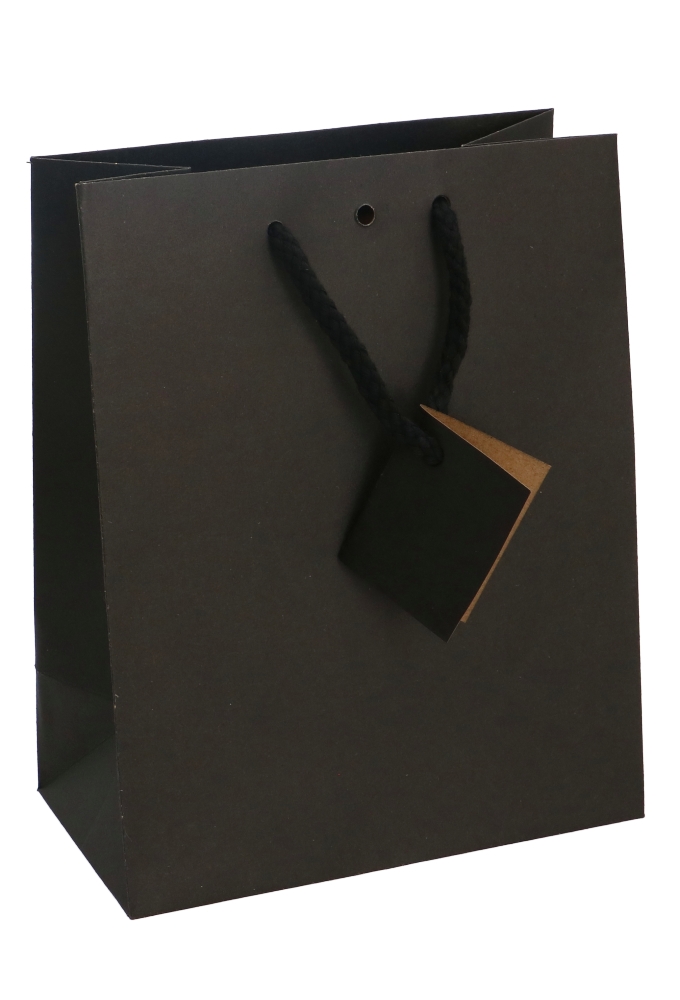 Kadotasjes Praag Zwart Line Mat Met Lintgleuf Koord 18x10x22.7cm 20st