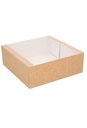 Geschenkdozen Kraft Savor Met PVC Venster 21x21x7.5cm Kraft 10stuks