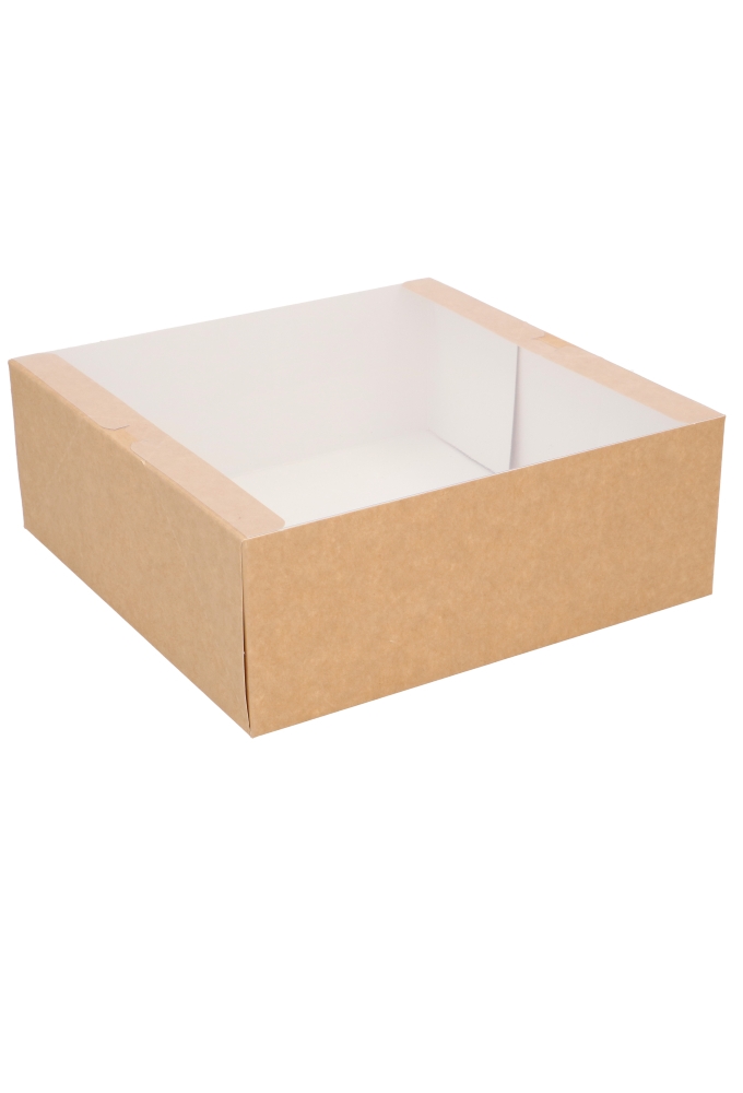 Geschenkdozen Kraft Savor Met PVC Venster 23x23x8.5cm Kraft 10stuks