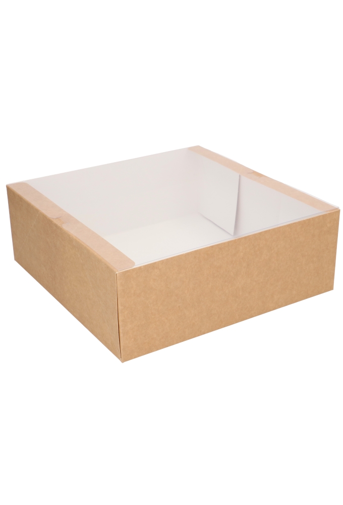 Geschenkdozen Kraft Savor Met PVC Venster 25x25x9cm Kraft 10stuks