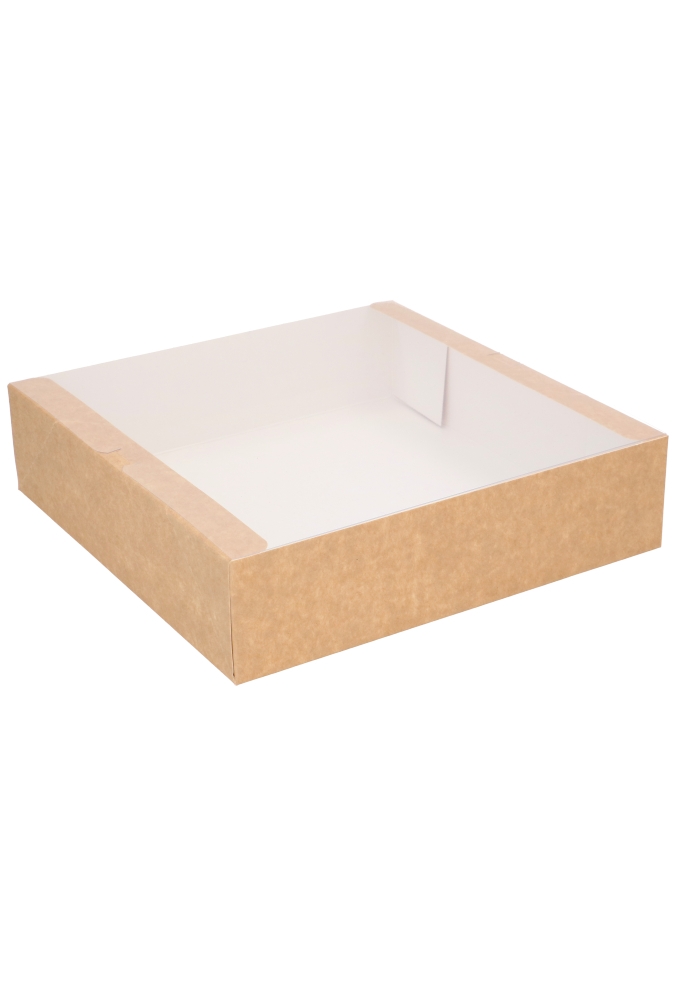 Geschenkdozen Kraft Savor Met PVC Venster 23x23x6cm Kraft 10stuks