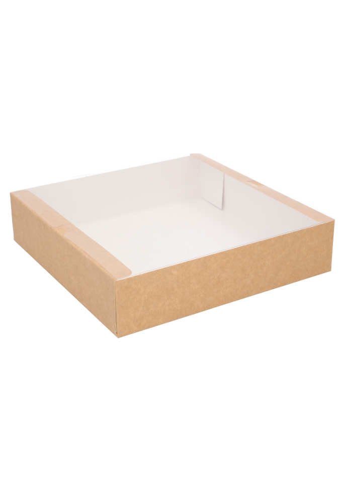 Geschenkdozen Kraft Savor Met PVC Venster 25x25x6cm Kraft 10stuks