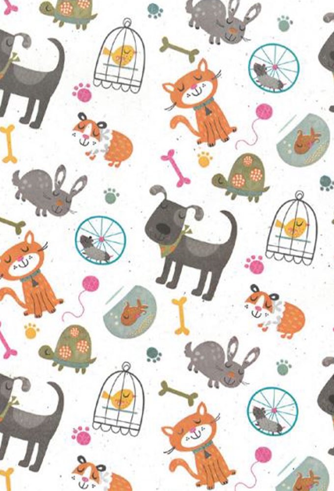 Geschenkpapier Gras papier Dogs and Cats sugarbeet 70cm x 200meter