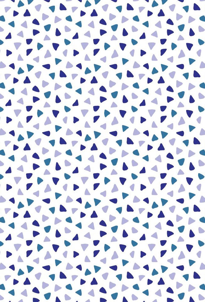 Geschenkpapier Coated Triagles blue 70cm x 200meter