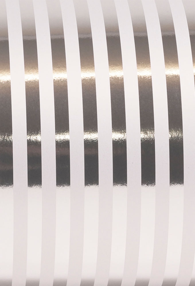Geschenkpapier Metallised Stripes silver 30cm x 100meter