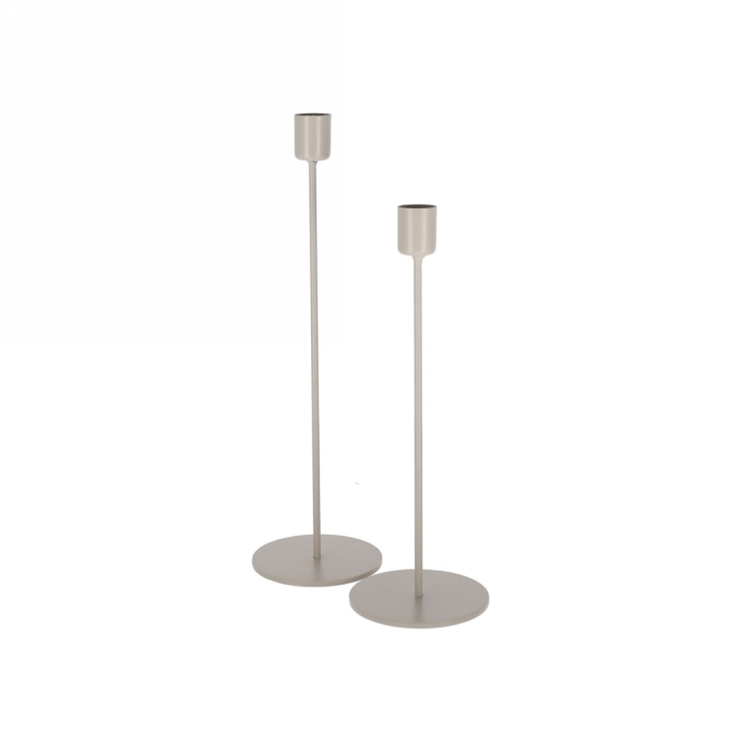 Jens Living Kandelaar Finn Grijs set van 2stuks 8x8x30cm 1stuks