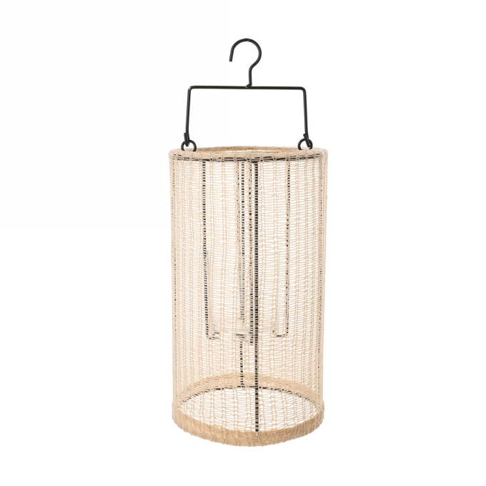 Jens Living Geweven Lantaarn Indy Large Zand 18x18x33cm 1stuks