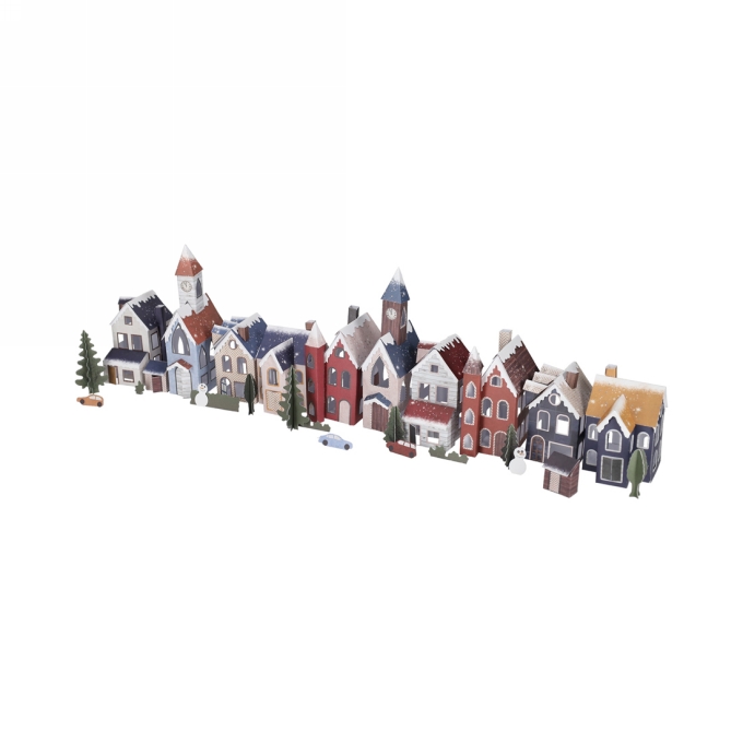 Jens Living Diy Winter Dorp 29.5x21x0.5cm 1stuks