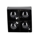 Jens Living Glitter Kerstballen Zwart set van 4stuks 5x5x5cm 1stuks