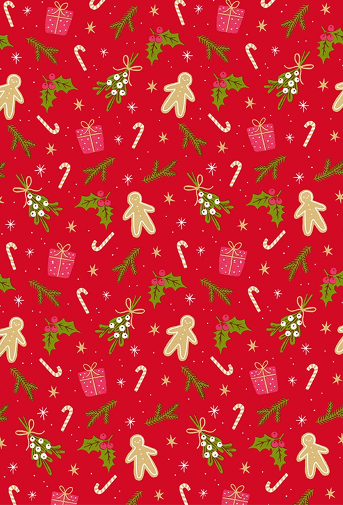 Kerstpapier Coated mistletoe 70cm x 200meter