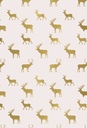 Kerstpapier Coated graceful deer creme & goud 70cm x 200meter