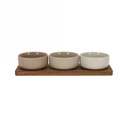 Jens Living Serveerplank Met Schaaltjes Beige 32x11x5.5cm 1stuks