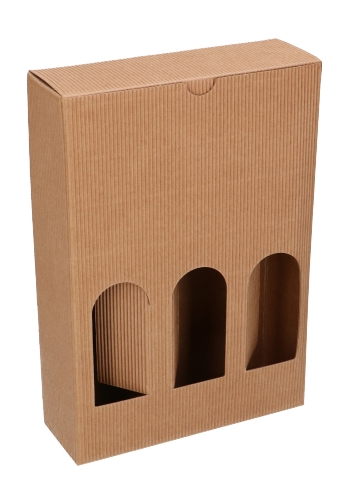 Geschenkdoos Flesjes 3 Dozza Rib Naturel 17x5.5x24cm 10stuks