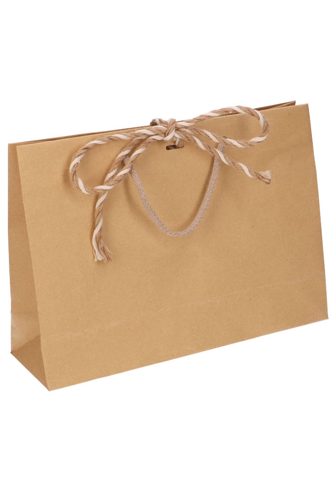 Kadotasjes Noli Kraft Met Koord & Lintgleuf 32x10x24cm 10stuks