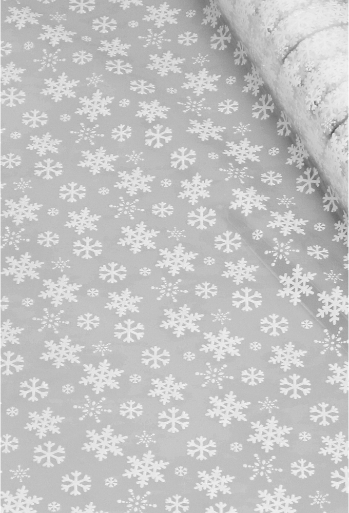 Cadeaufolie Transparant Kerst White Snow 70cm x 50meter
