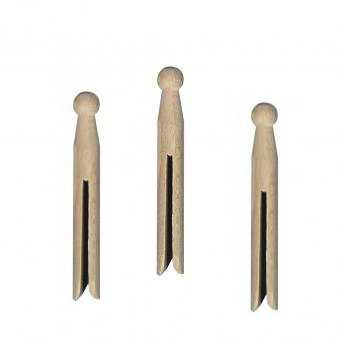 Houten Wasknijpers Met Ronde Kop 11cm 25stuks