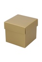 Kubus Kadodoosjes & Deksel Mat Goud KrabBon 9x9x8.5cm 375gr 25stuks