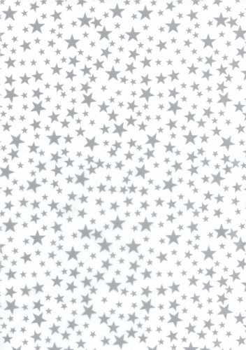 Zijdevloei - Vloeipapier Bedrukt Sterren Zilver Wit 50x75cm 240vellen