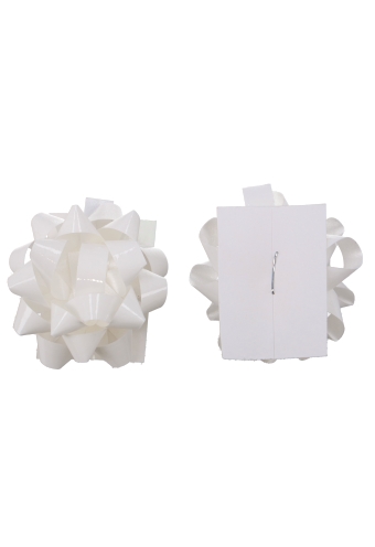 Mini Bows Strik Rond 35mm Lak Wit Met Plakker 100stuks