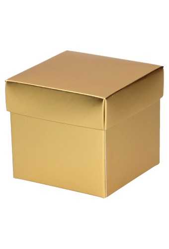 Kubus Kadodoosjes & Deksel Mat Goud KrabBon 8x8x7.5cm 250gr 25stuks