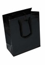 Kadotasjes Rome Uni Zwart Glanzend Met Koord 20x10x25cm 10stuks