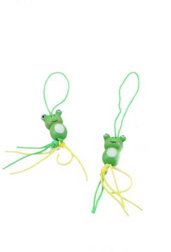 Gelukspoppetjes Kikkers Smile Groen 2cm Aan Koordje 100stuks