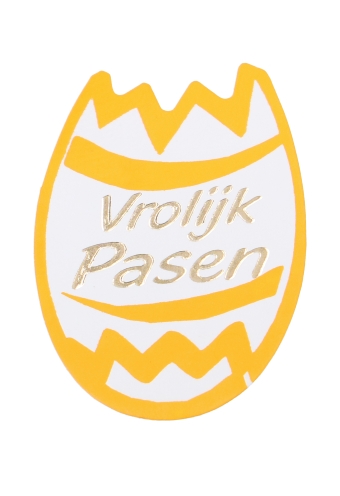 Etiketten Pasen Vrolijk Pasen Eitje 3.3x2.5cm 500stuks