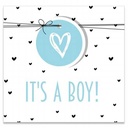 Kadobon It s a Boy + Envelop 12x12cm 12stuks