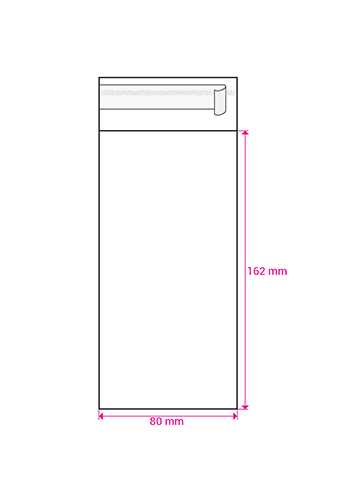 Cellofaan Zakjes Transparant Met Plakstrip 162x80mm 500stuks