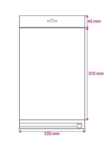 Cellofaan Zakjes Transp. & Wit Euroslot & Plakstrip 310x220mm 250stuks