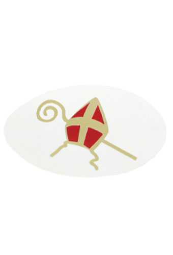 Etiketten Sint Mijter 4x2cm 500stuks