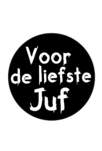 Etiketten Liefde Zwart Voor De Liefste Juf Wit 4.7cm 500stuks