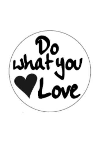 Etiketten Liefde Zwart Do What You Love Wit 3.9x3.9cm 500stuks