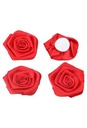 Cadeaustrikje Satijn Roos Groot Rood Met Plakker 4.5cm 15stuks