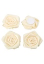 Cadeaustrikje Satijn Roos Groot Creme Met Plakker 4.5cm 15stuks