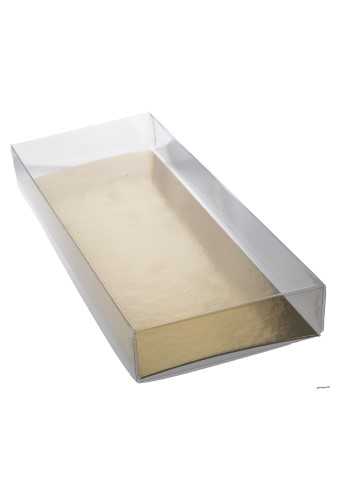 Transparant Cadeaudoosjes & Gouden Bodem 25x10x3cm 70stuks