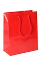 Kadotasjes Rome Uni Rood Glanzend Met Koord 20x10x25cm 10stuks
