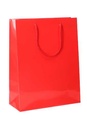 Kadotasjes Rome Uni Rood Glanzend Met Koord 28x12x36cm 10stuks
