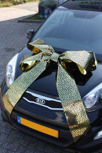 Magnum Autostrik Livorno Goud Met Panter Print Zwart 70x50+60cm