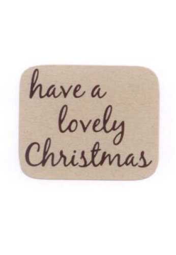 Etiketten Kerst Have a Lovely Christmas Kraft & Zwart 3.7x3cm 500stuks