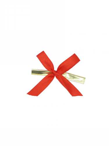 Strikje Satijn Rood Met Clip 4.5x4.5cm 300stuks