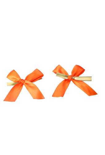 Strikje Satijn Oranje Met Clip 6x6cm 250stuks