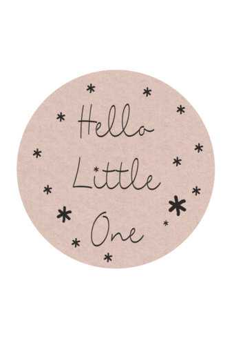 Etiketten Baby Hello Little One Kraft & Zwart 4.7cm 500stuks