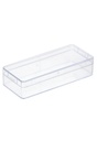 Rechthoekig transparant doosje 86x34x18mm 1020stuks