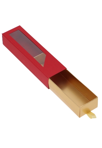 Bonbondoosjes 1 Ladeboxje Rood Mat & Goud Mat Laag 16x4.3x2.8cm 10st