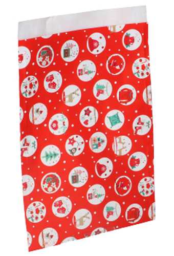 Kadozakjes Sneeuwvlokken  Rood 23x31.5cm 250stuks