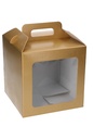 Geschenkdoos Draagbox & Venster Monsanto Goud 21x21x21cm 30stuks
