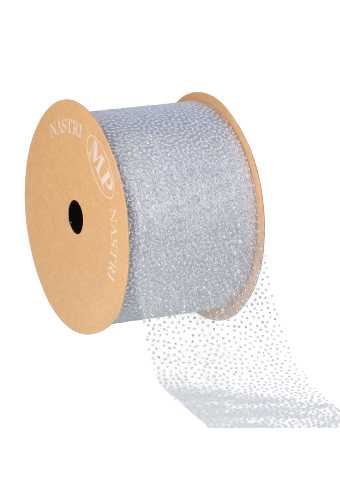 Organza Lint Zilver Glitter 63mm x 20meter OP IS OP