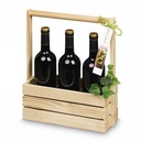 Wijnkist Met Houten Hengsel 27.5x10x34cm 3 fles 10stuks